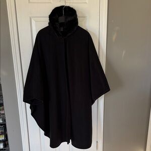 Mix It Black Cape with Faux Fur